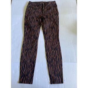 INC Women's Animal-Print Regular Fit Skinny-Leg‎ Jeans, Brown/Black, Size 6